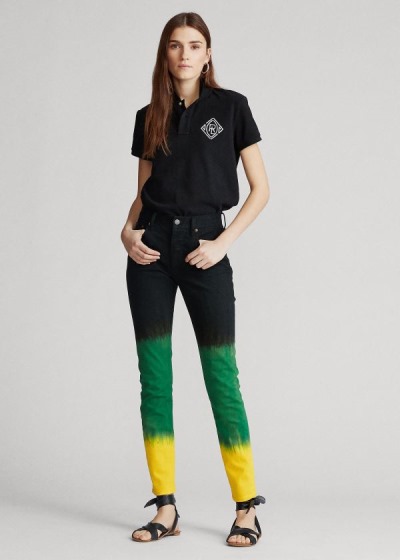 Jeans Polo Ralph Lauren Mujer Naranjas / Azules / Multicolor - Callen High-Rise Slim - RCLHI7428